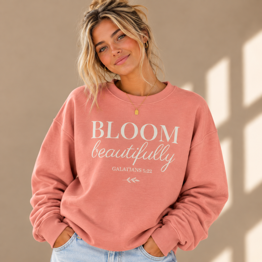 Bloom Beautifully Crewneck - GAL 5:22